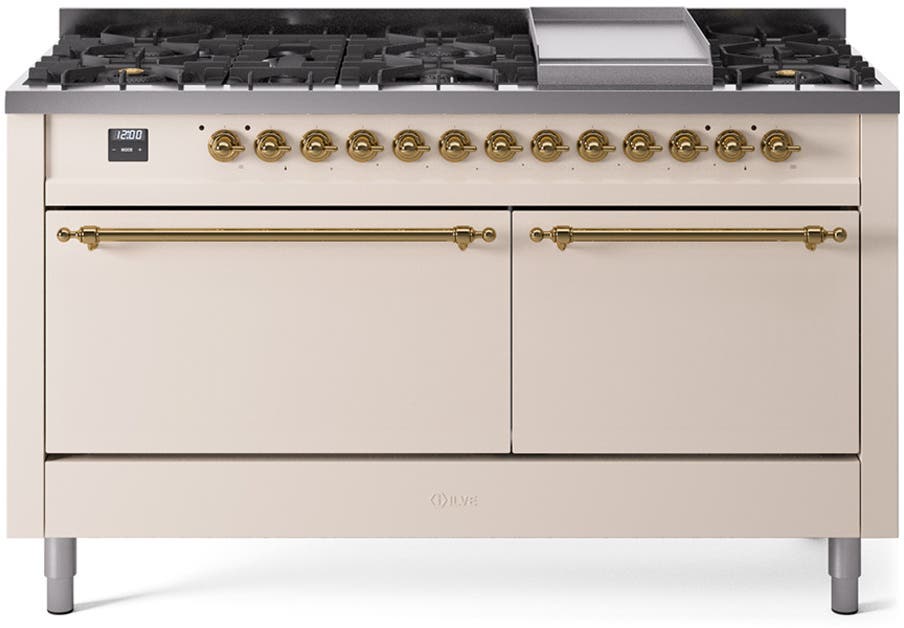 Ilve UP60FQNMPAWG Antique White With Brass Trim