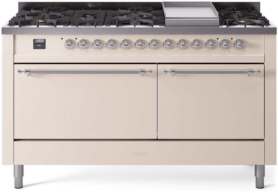 Ilve UP60FQNMPAWCLP Antique White With Chrome Trim, Lp