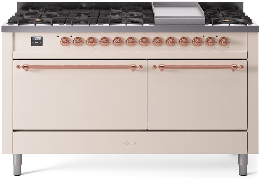 Ilve UP60FQNMPAWPLP Antique White With Copper Trim, Lp