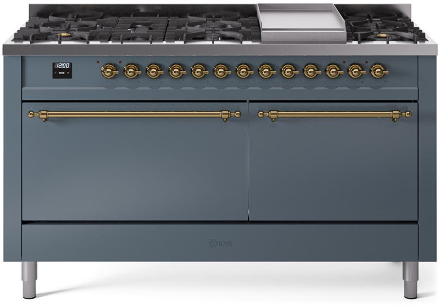 Ilve UP60FQNMPBGGLP Blue Grey With Brass Trim, Lp