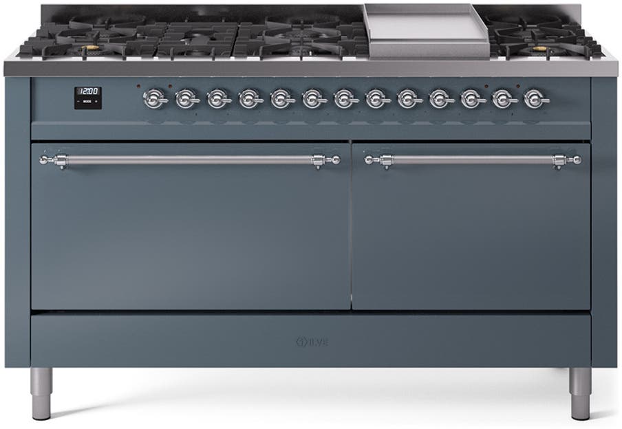 Ilve UP60FQNMPBGC Blue Grey With Chrome Trim