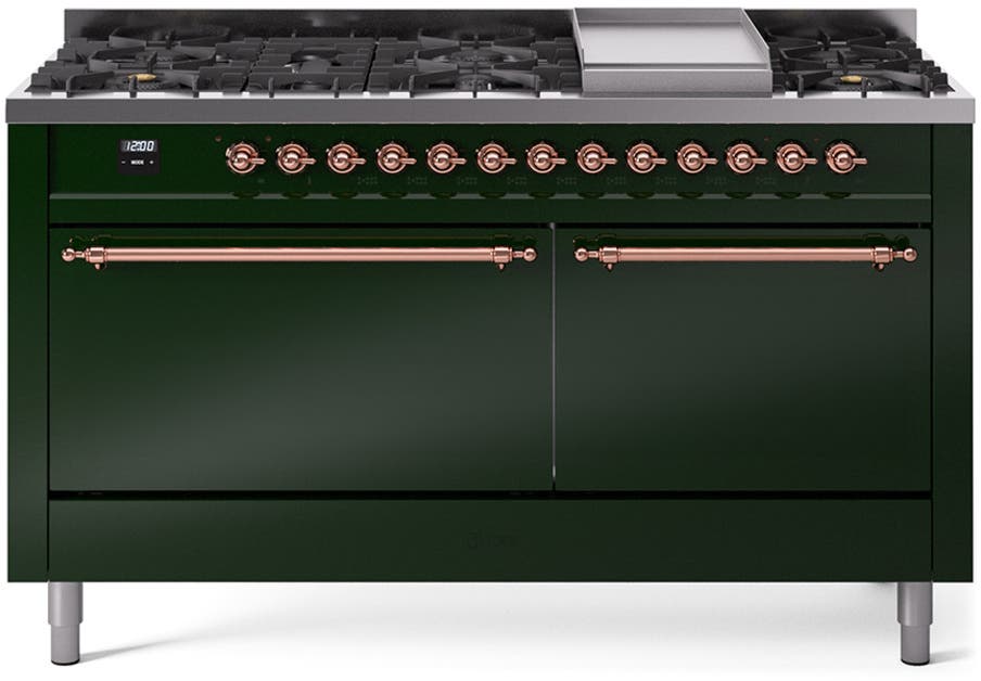 Ilve UP60FQNMPEGP Emerald Green With Copper Trim