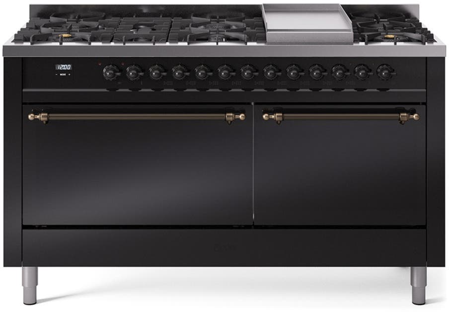 Ilve UP60FQNMPBKBLP Glossy Black With Bronze Trim, Lp