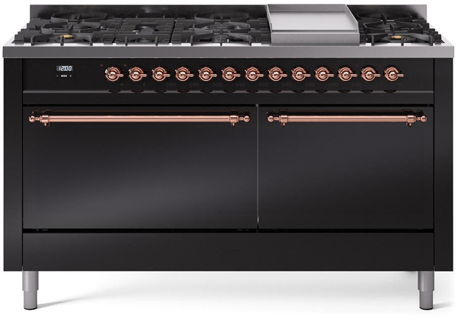 Ilve UP60FQNMPBKP Glossy Black With Copper Trim