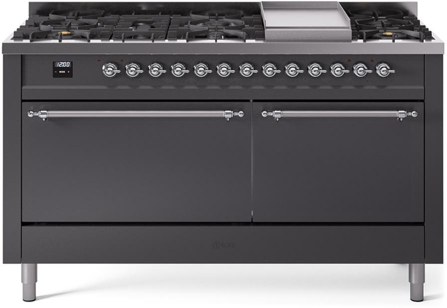Ilve UP60FQNMPMGCLP Graphite Matte With Chrome Trim, Lp