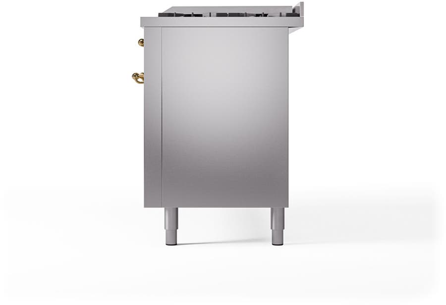 Ilve UP60FQNMPSSG Stainless Steel, Brass Trim, Solid Door