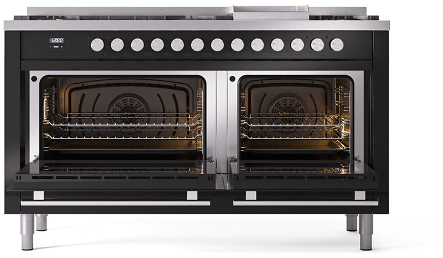 Ilve UP60FQMPBK Glossy Black With Satin Trim