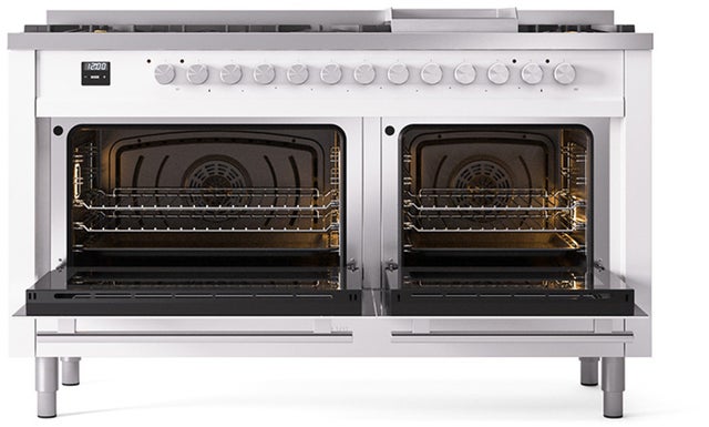 Ilve UP60FQMPWHLP Professional Plus 60 Inch Dual Fuel Range with 9 S...