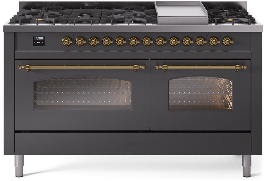 Ilve UP60FNMPMGGLP Graphite Matte With Brass Trim, Lp