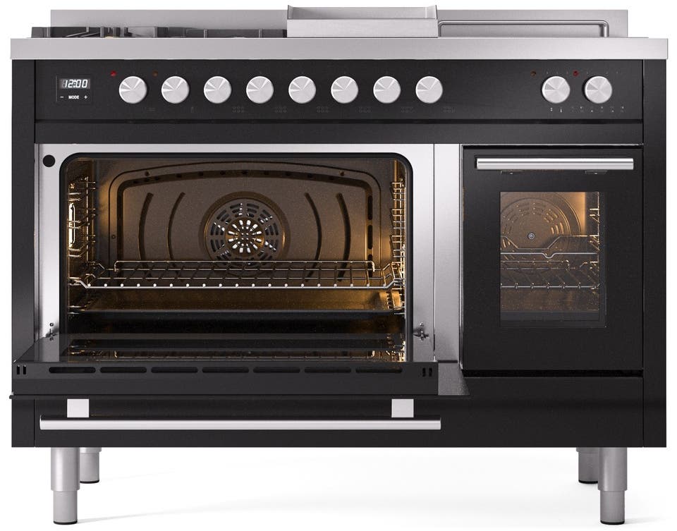 Ilve UP48FSWMPBKLP Glossy Black With Satin Trim, Lp