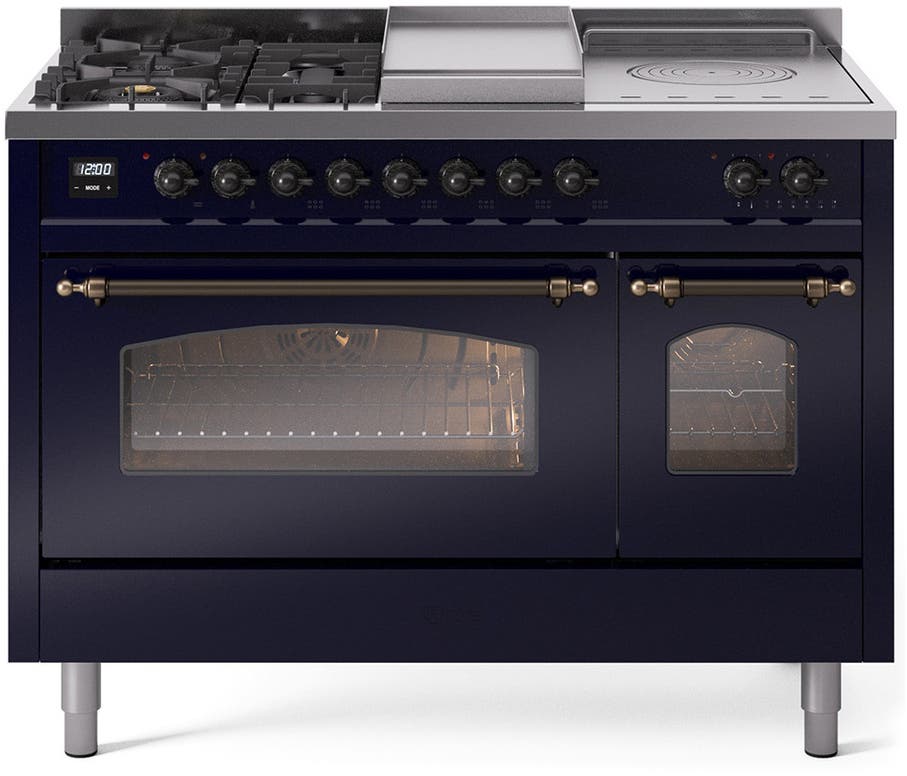 Ilve UP48FSNMPMBBLP Midnight Blue With Bronze Trim, Lp