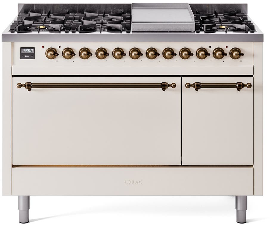 Ilve UP48FQNMPAWBLP Antique White With Bronze Trim, Lp