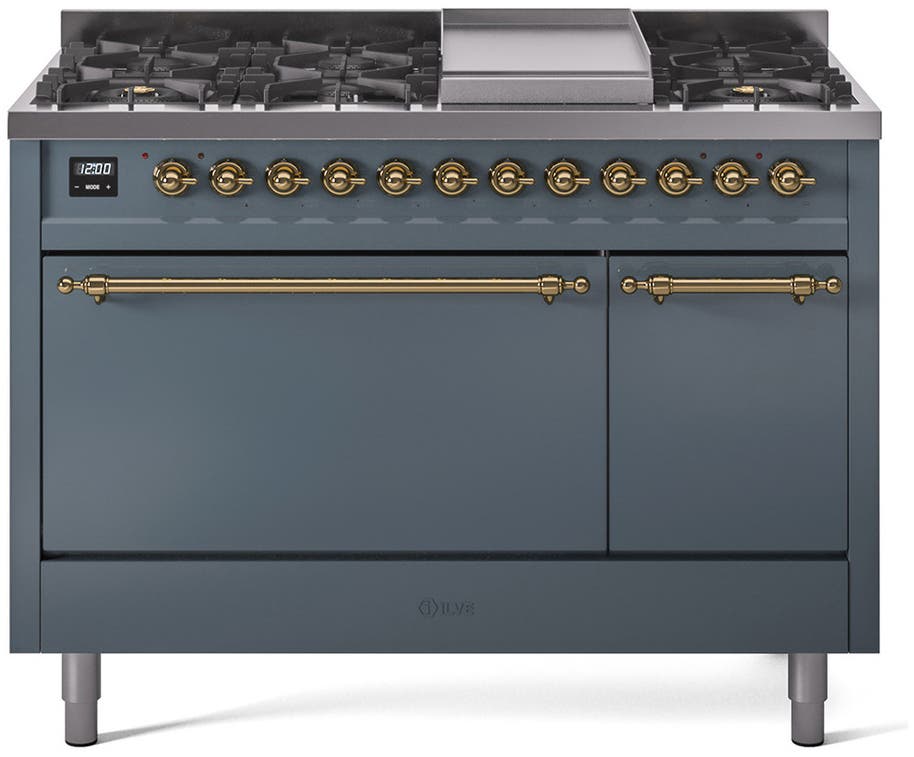 Ilve UP48FQNMPBGG Blue Grey With Brass Trim