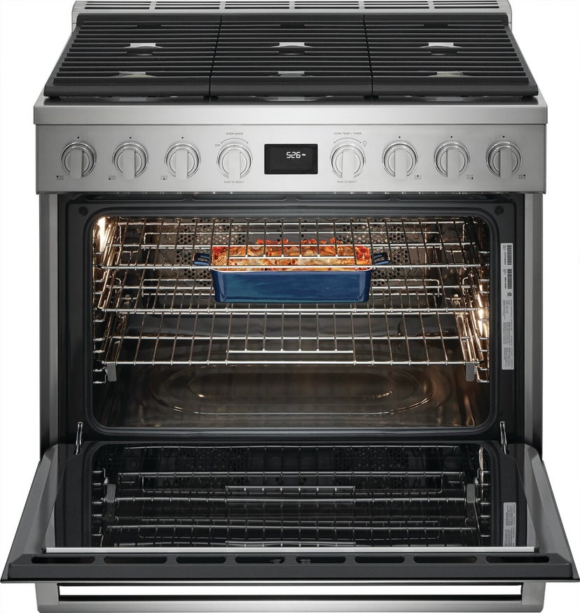 Electrolux Kitchen ECFD3668AS 36 Inch Freestanding Dual Fuel Range with 6 Sealed...