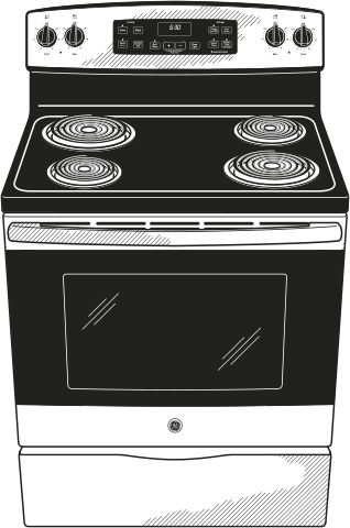 GE JB250RKSS Stainless Steel/black
