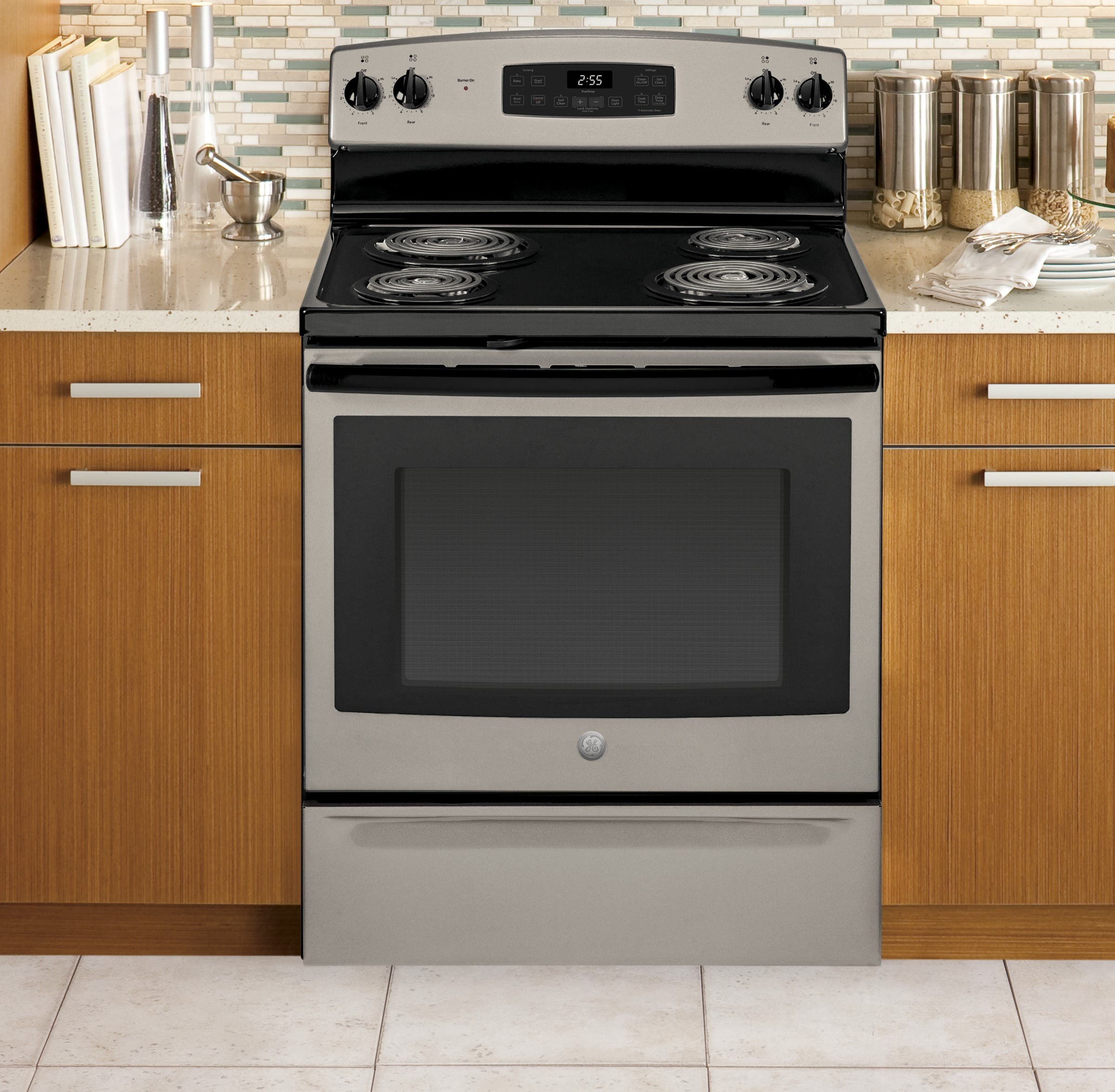 GE JB255GJSA Silver with Black accents