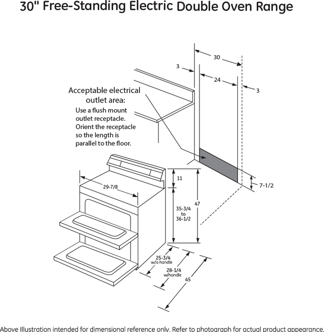 GE JB860DJWW 30 Inch Freestanding Electric Double Oven Convecti...