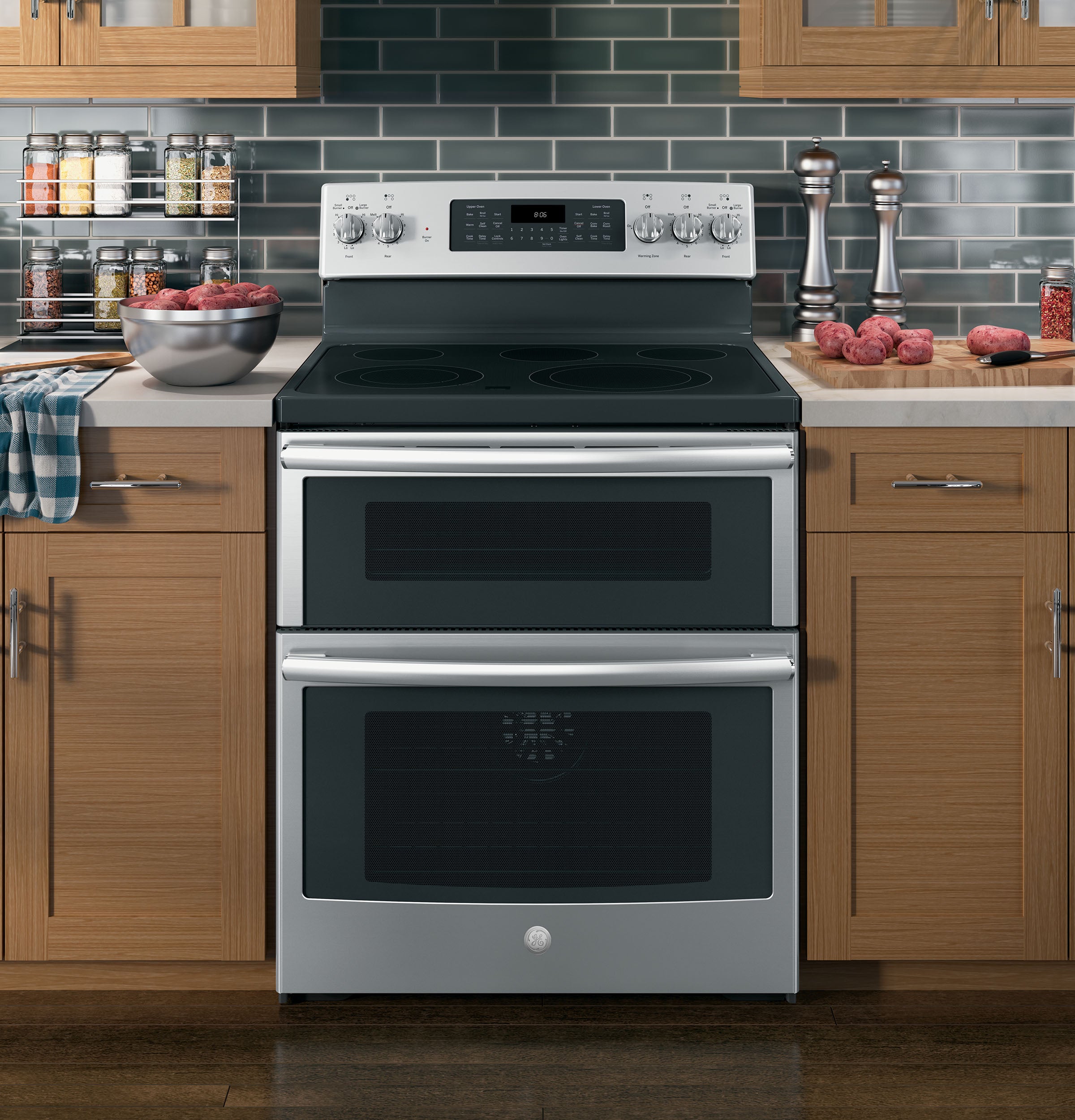 GEJB860SJSS 30 Inch Freestanding Electric Double Oven Convection Range - Thumbnail 3