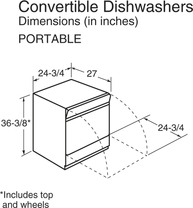 GE GSC3500DWW 24 Inch Portable Full Console Dishwasher with 12 P...