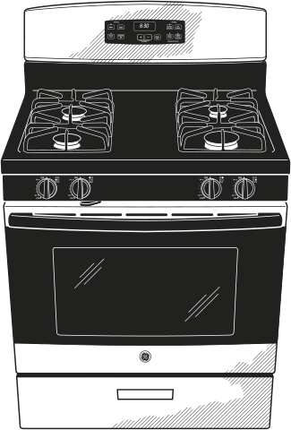 GE JGBS60GEKSA 30 Inch Freestanding Gas Range with 4 Sealed Burne...