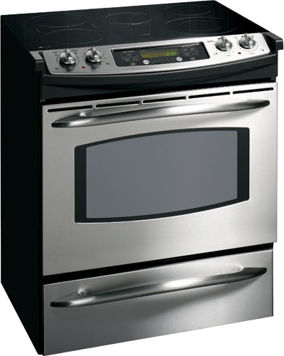 GE JS905SKSS 30" Slide-in Electric Range with 5 Radiant Element...