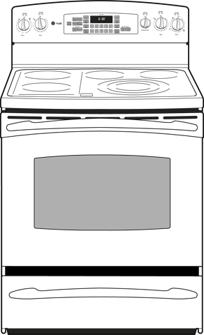 GE PB910TPWW White with White Glass Door