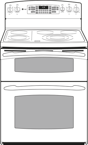 GE PB975DPBB Black with Black Glass Door
