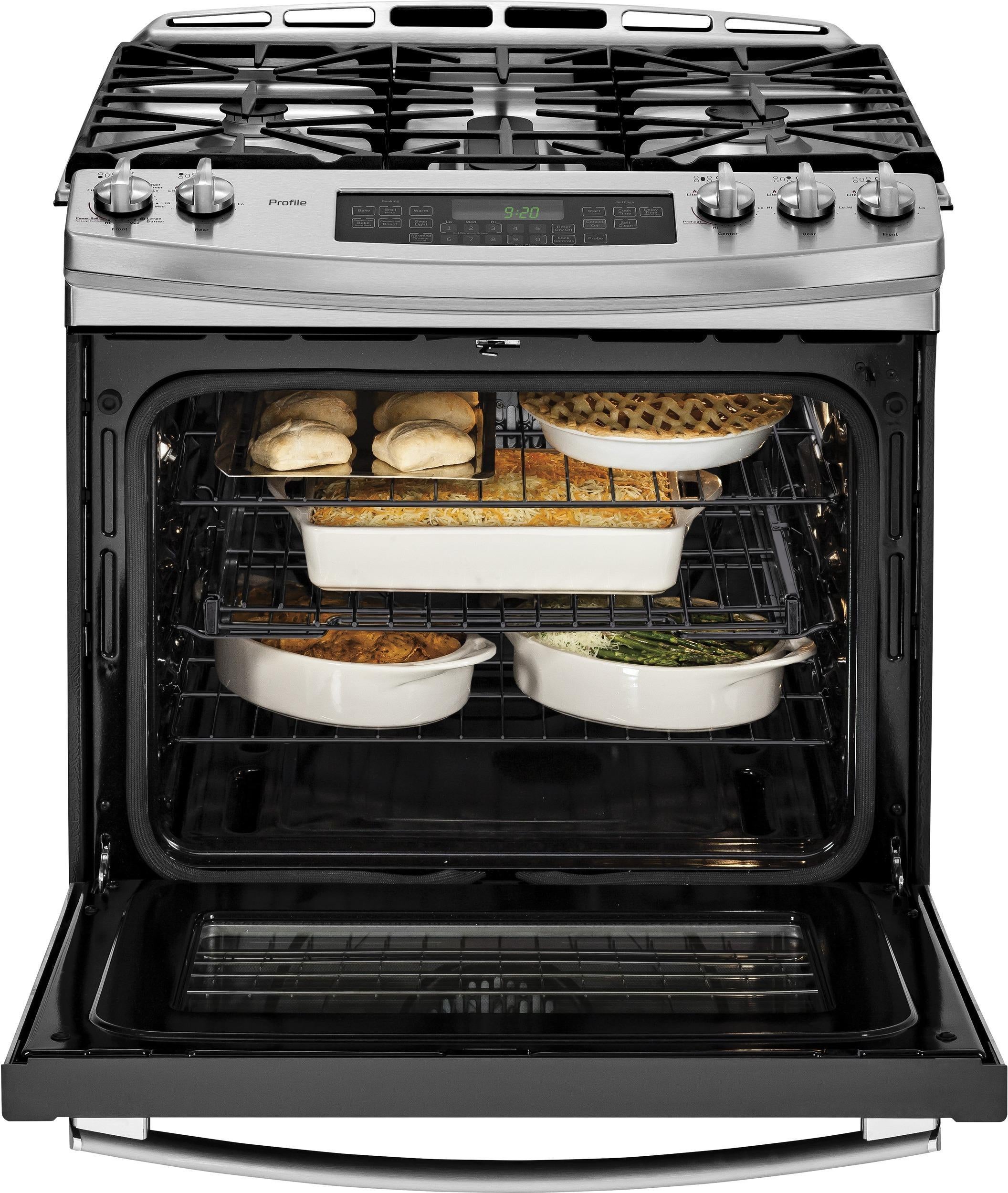 GE Profile Series 30" Slide-in Front Control Gas Range - Thumbnail 3