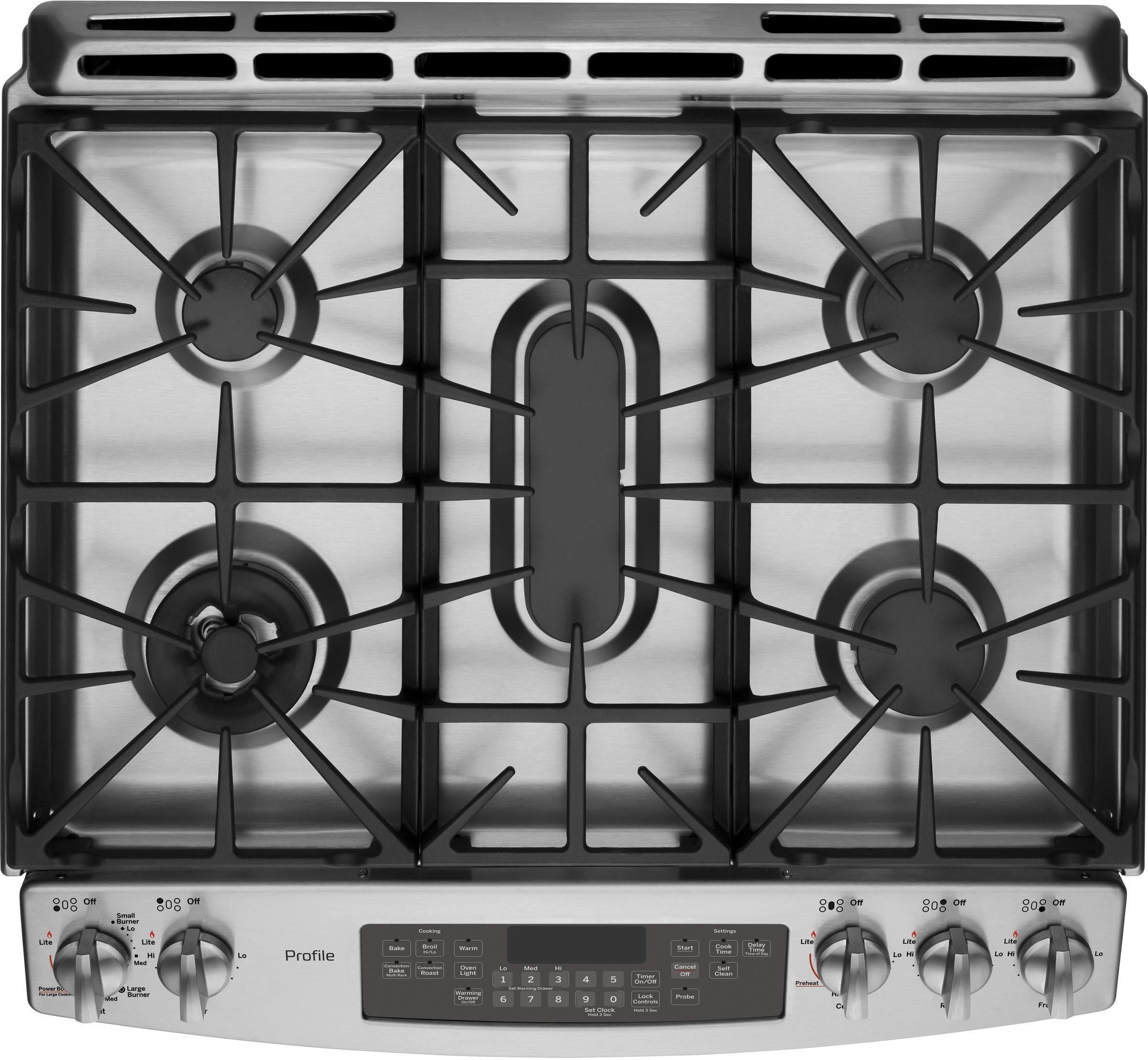 GE Profile Series 30" Slide-in Front Control Gas Range - Thumbnail 2