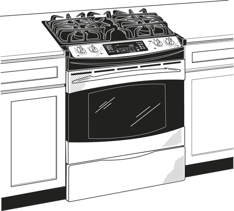 GE PGS968SEPSS 30" Slide-In Gas Range with 4 Sealed Burners, 4.1 ...