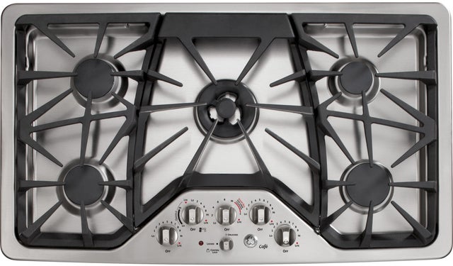 GE CGP650SETSS 36 Inch Gas Cooktop with Griddle Accessory, Precis...