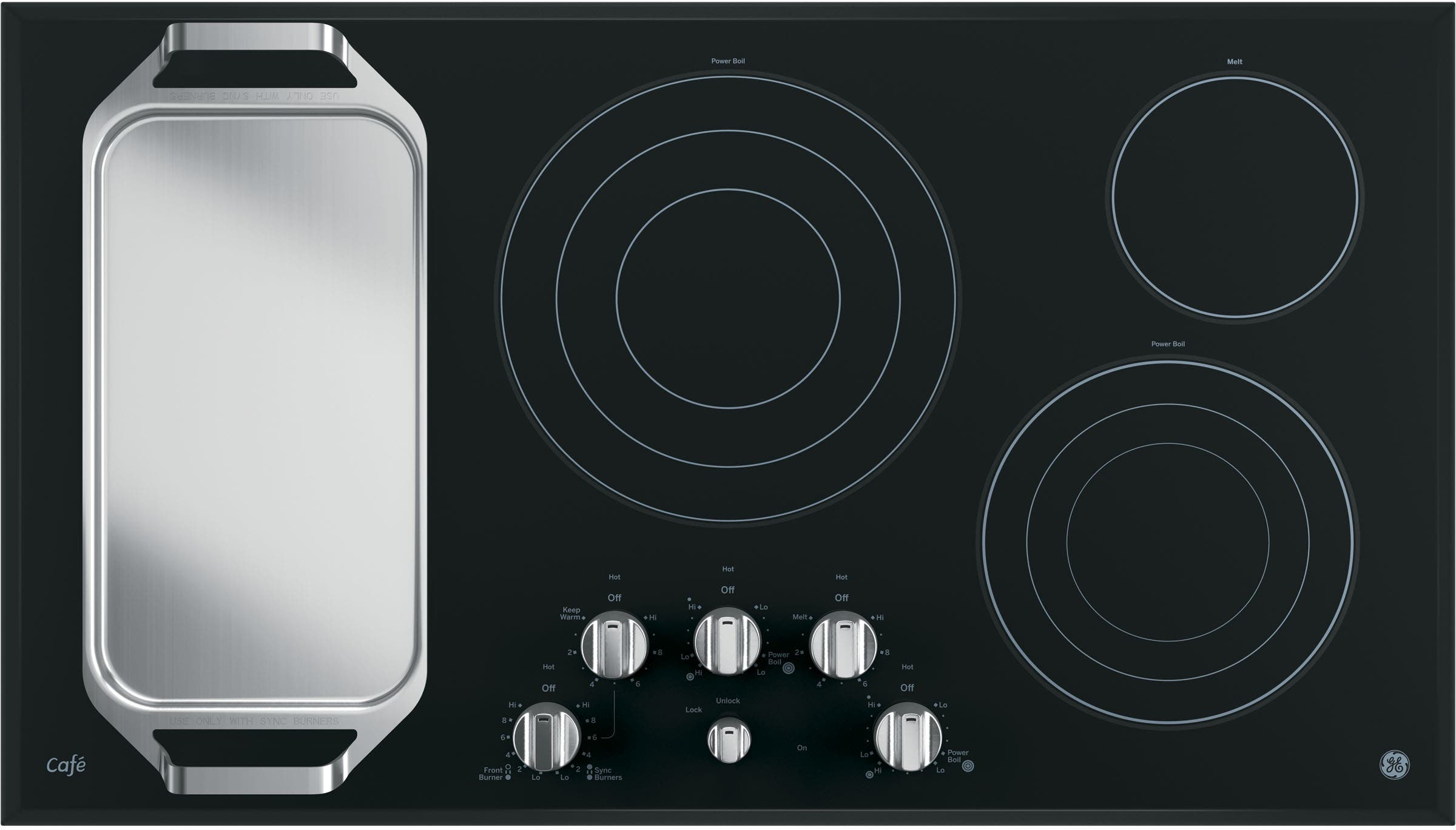 GE CP9536SJSS Stainless Steel On Black