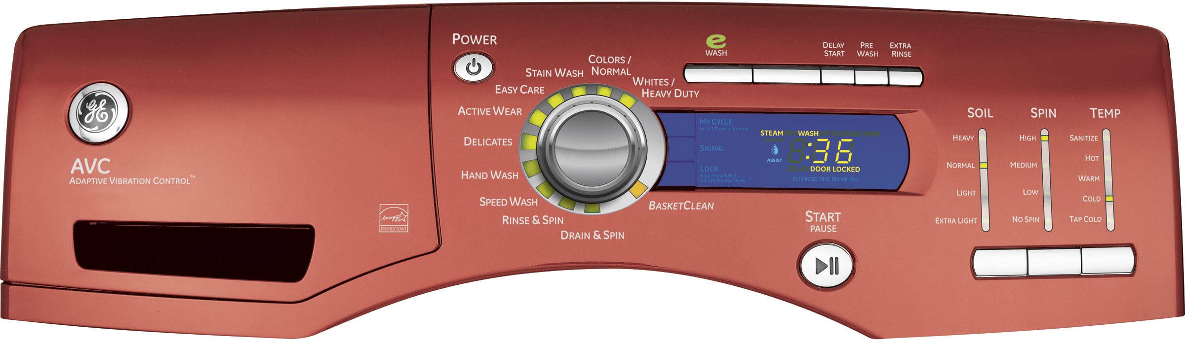 GE GFWH2405LMV Vermillion Red