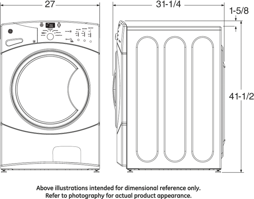 GE GFWN1100LWW 27" Front-Load Washer with 3.5 cu. ft. Capacity, 1...