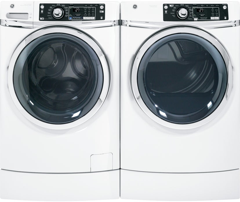 GE GFWR2700HWW 28 Inch 4.5 cu. ft. Front Load Washer with 12 Wash...