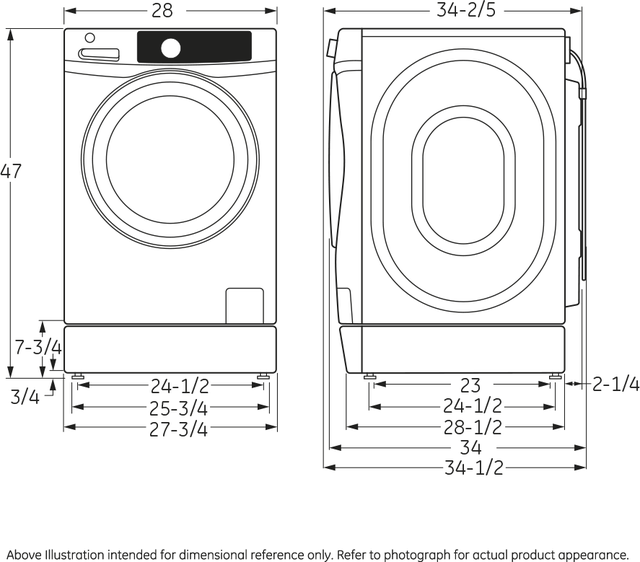 GE GFWR2700HWW 28 Inch 4.5 cu. ft. Front Load Washer with 12 Wash...