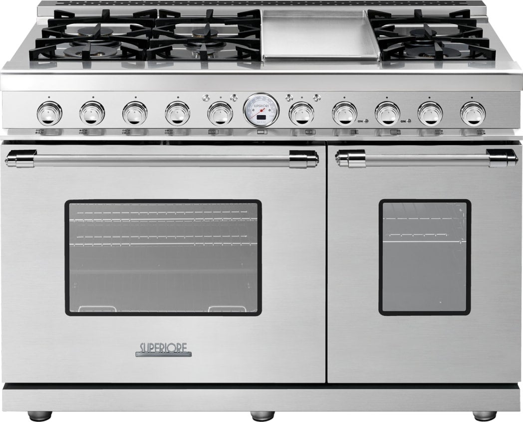 Superiore RD482SCSC 48 Inch Freestanding Dual Fuel Range with 6 Sealed...