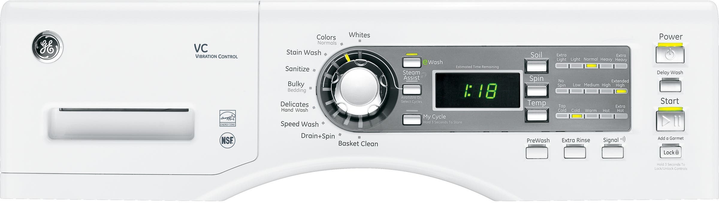 GE GFWS1500DWW 27" Front-Load Washer