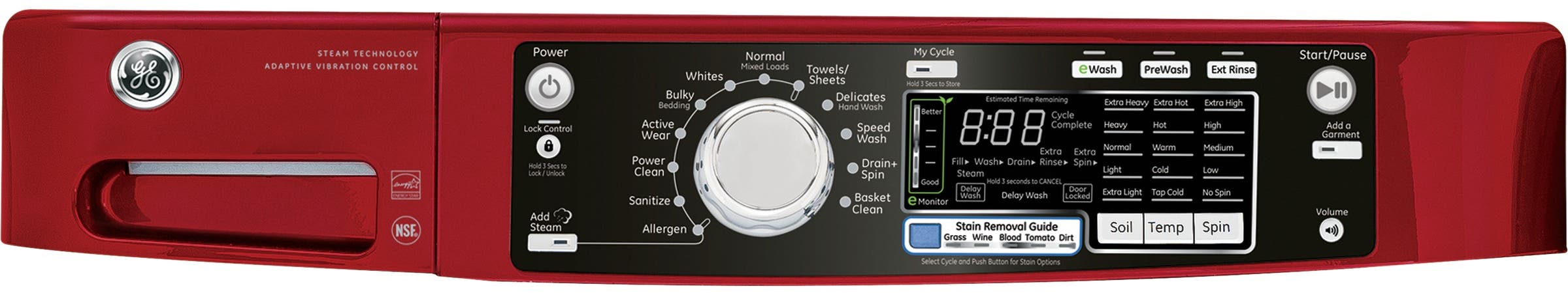 GE GFWS2605FRR Red