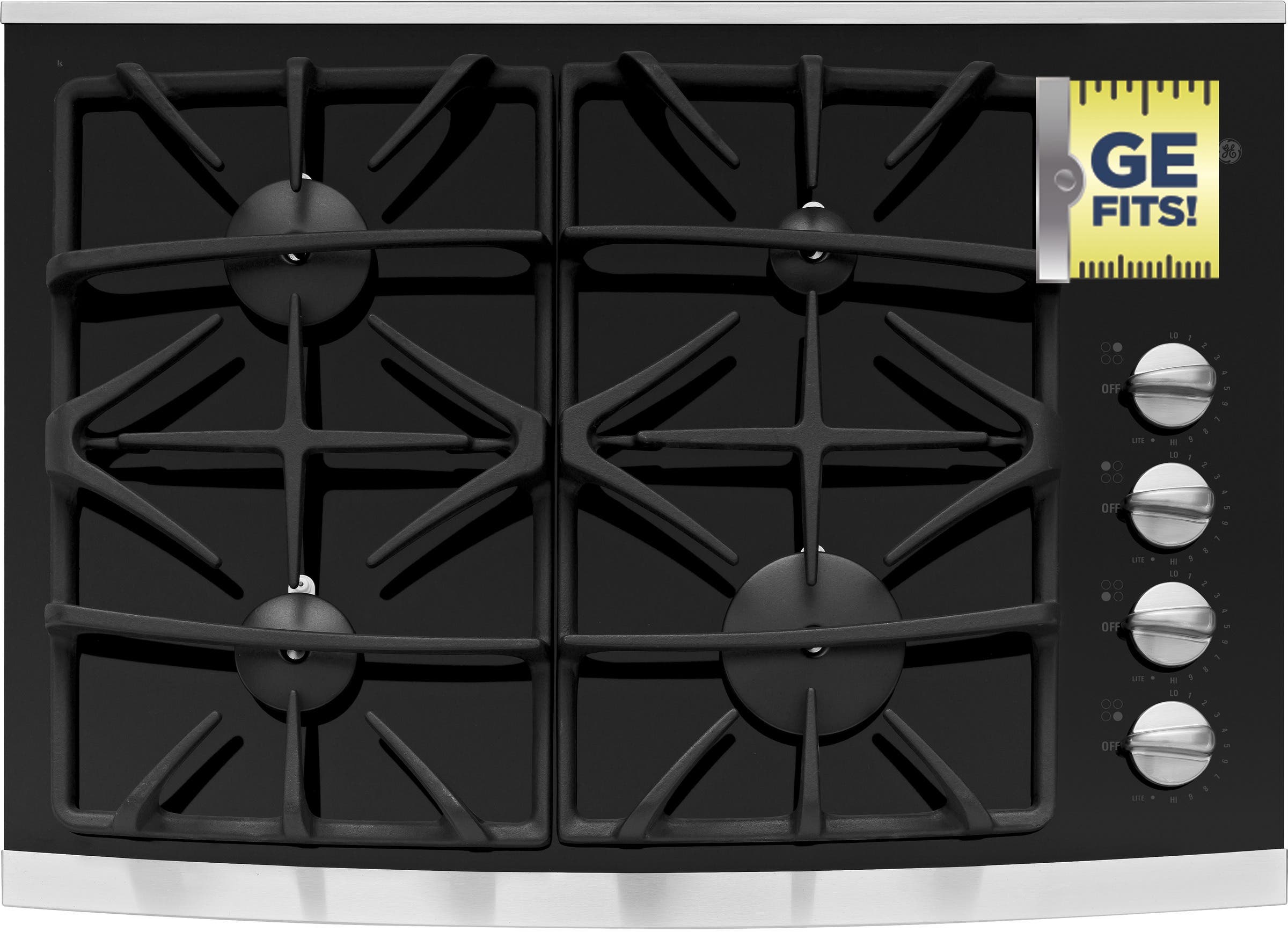 GE JGP940SEKSS Black Surface with Stainless Steel Accents