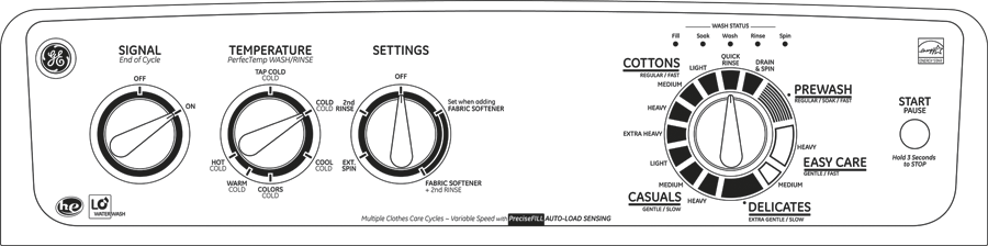 GE GRWN5150MWS 27" Top-Load Washer