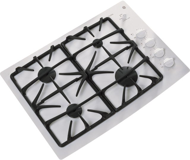 GE JGP940TEKWW 30 Inch Gas Cooktop with 4 Sealed Burners, PowerBo...