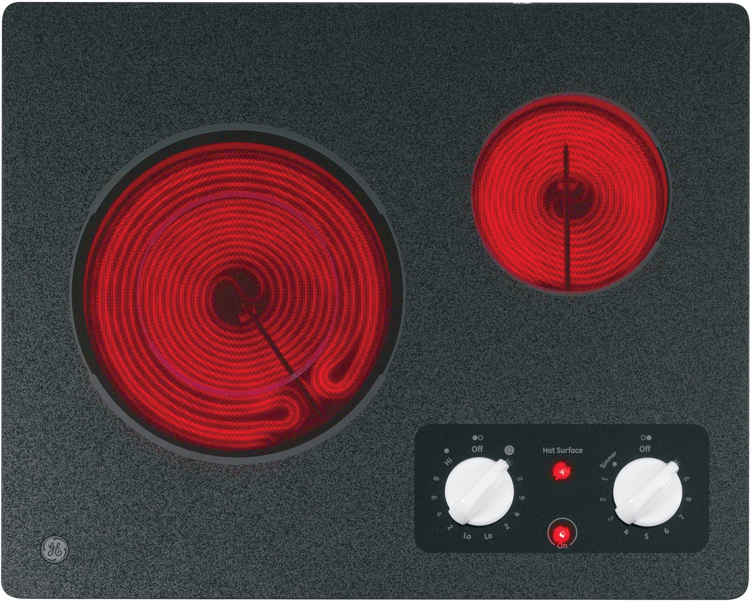 GE JP256WMWW Black Surface with White Accents