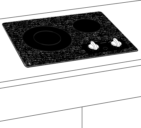 GE JP256WMWW Black Surface with White Accents