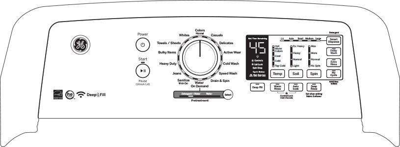 GE GTW755CPMDG Diamond Gray