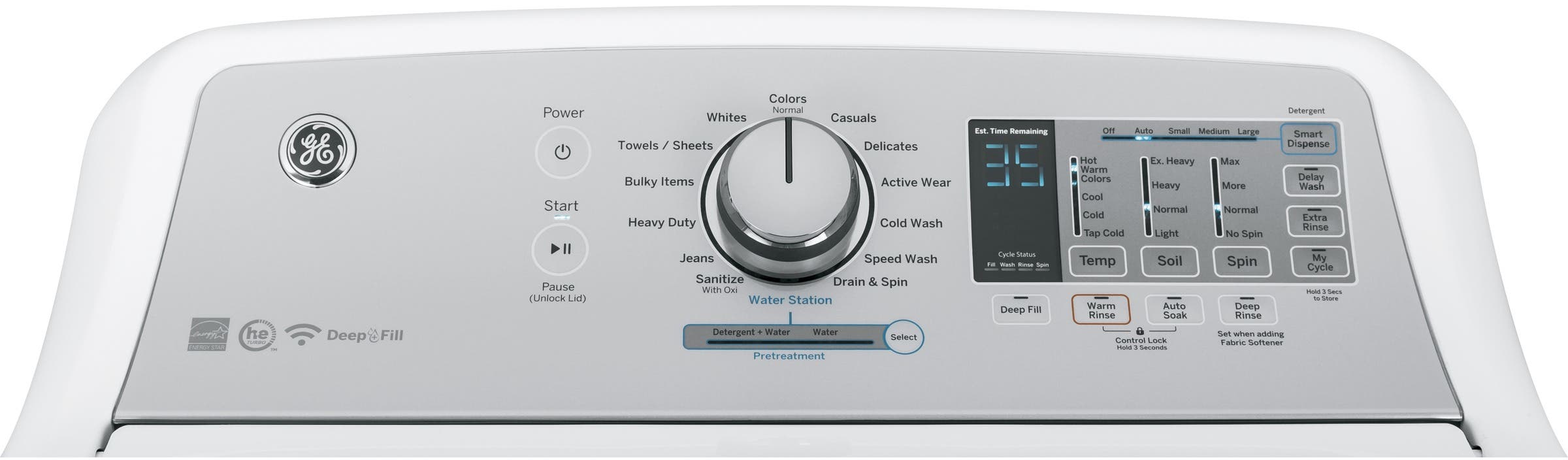 GE GTW755CSMWS White