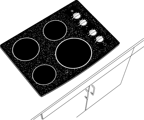 GE JP346CMCC Black Surface with Bisque Accents