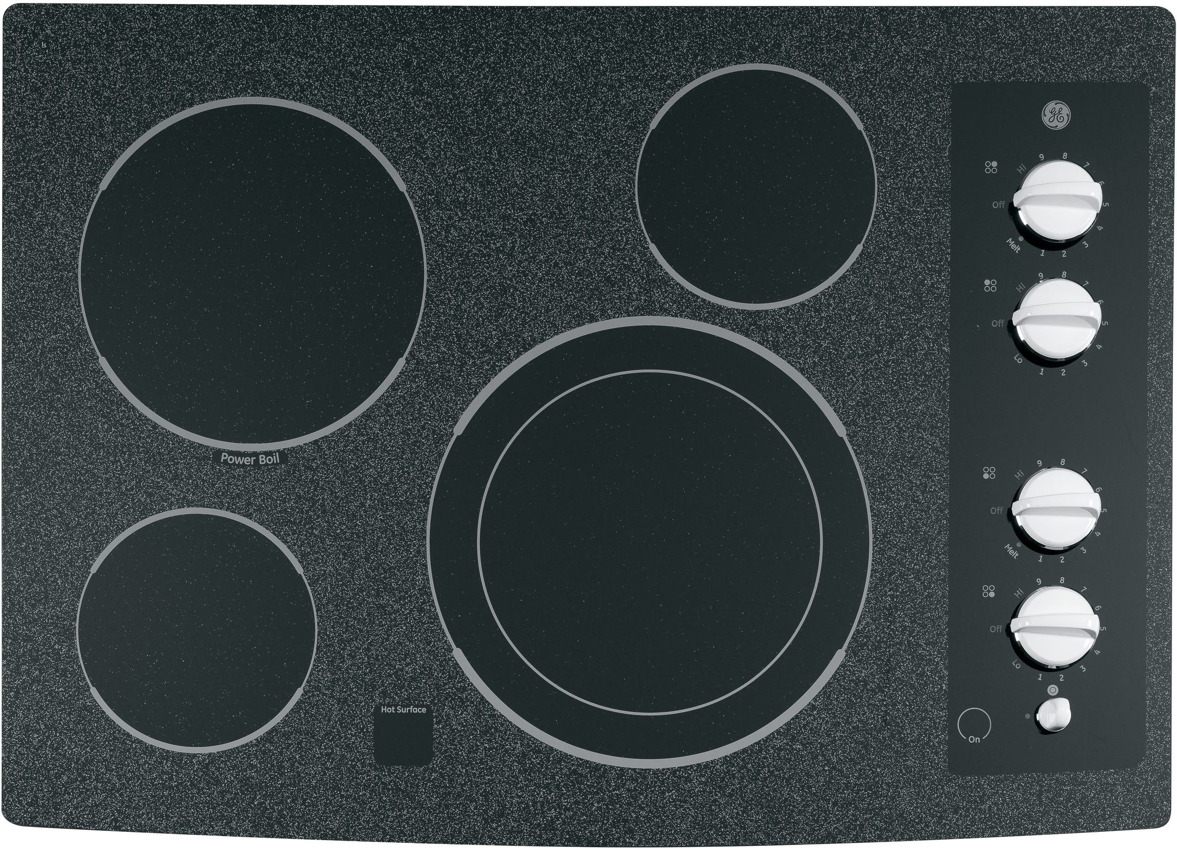 GE JP356WMWW Black Surface with White Accents