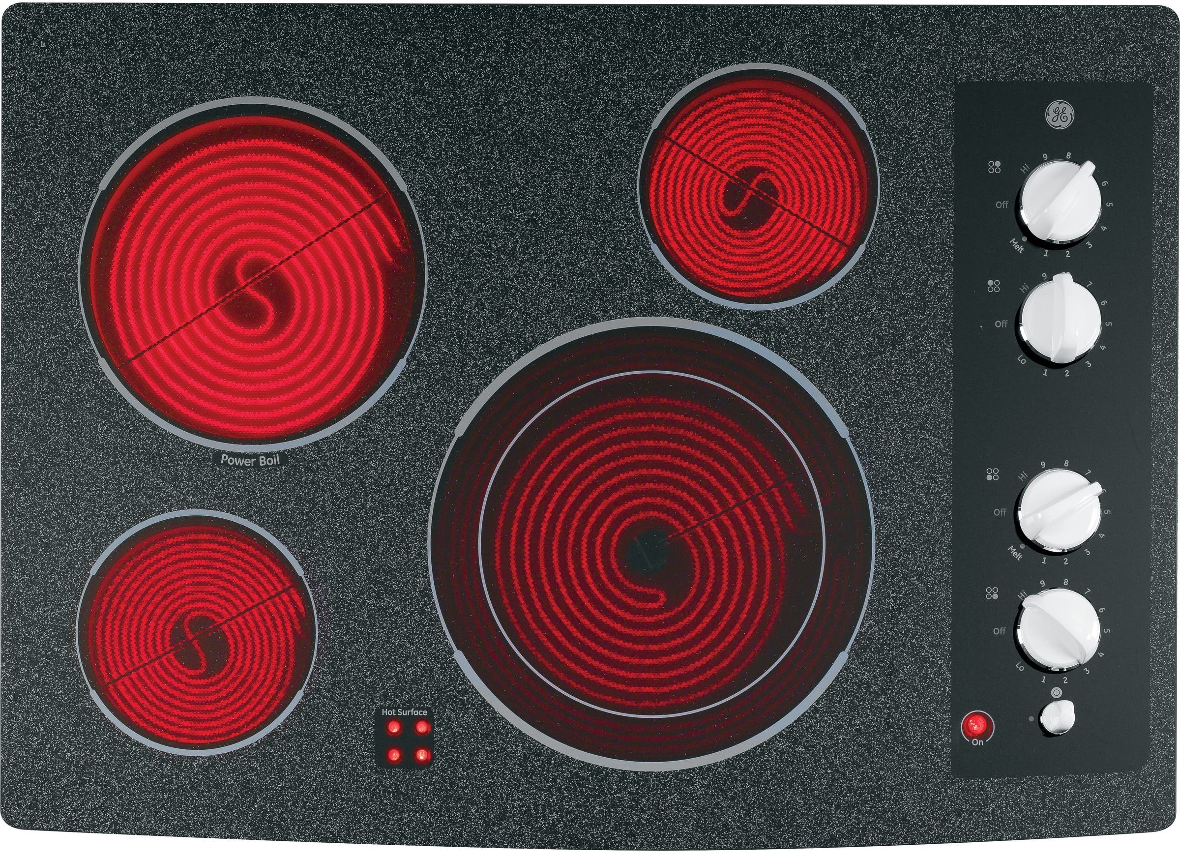 GE JP356WMWW Black Surface with White Accents