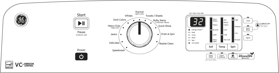 GE GTWN7450DWW White